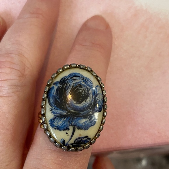 Vintage Winard Blue Rose Cameo Ring - Picture 6 of 6